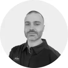 Black and white headshot of Jake Chase