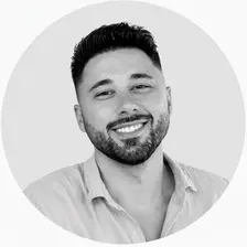 Black and white headshot of Robbie Blazer