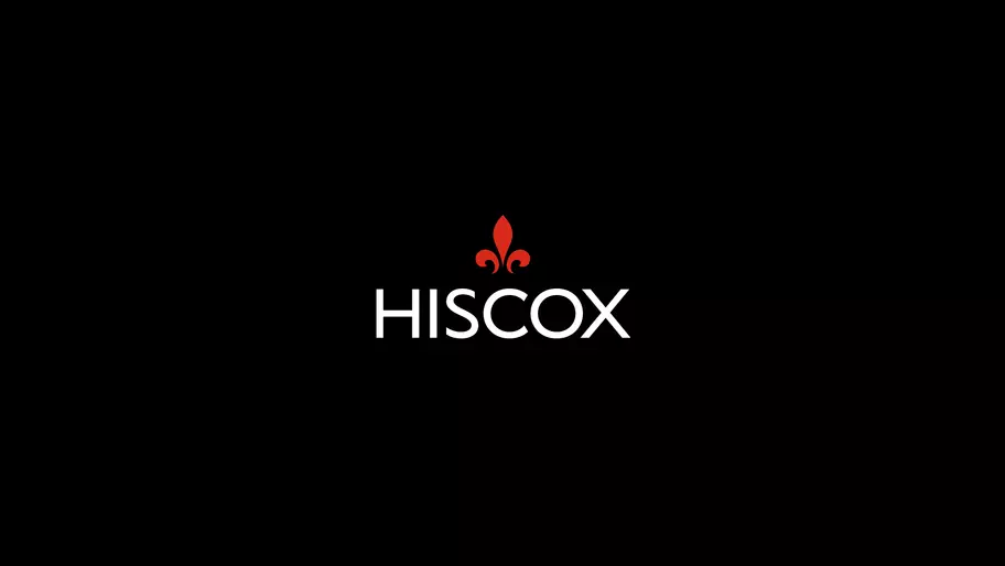 Hiscox small business insurance logo on black background