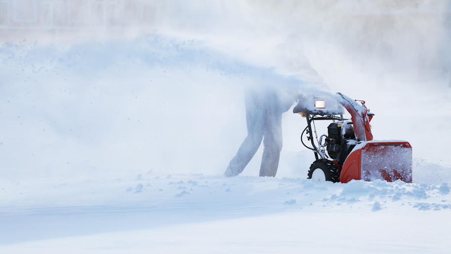 Snow blower in action