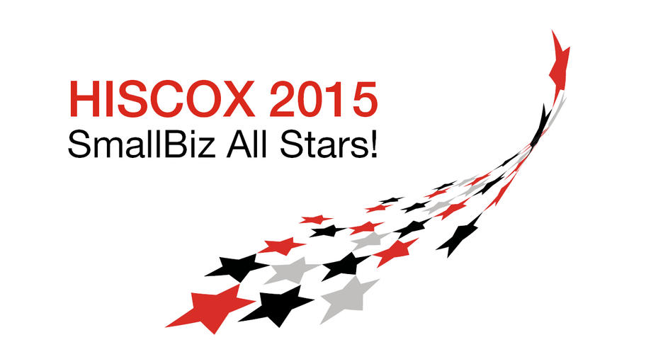 Black and red cascading stars. Hiscox 2015 SmallBiz All Stars