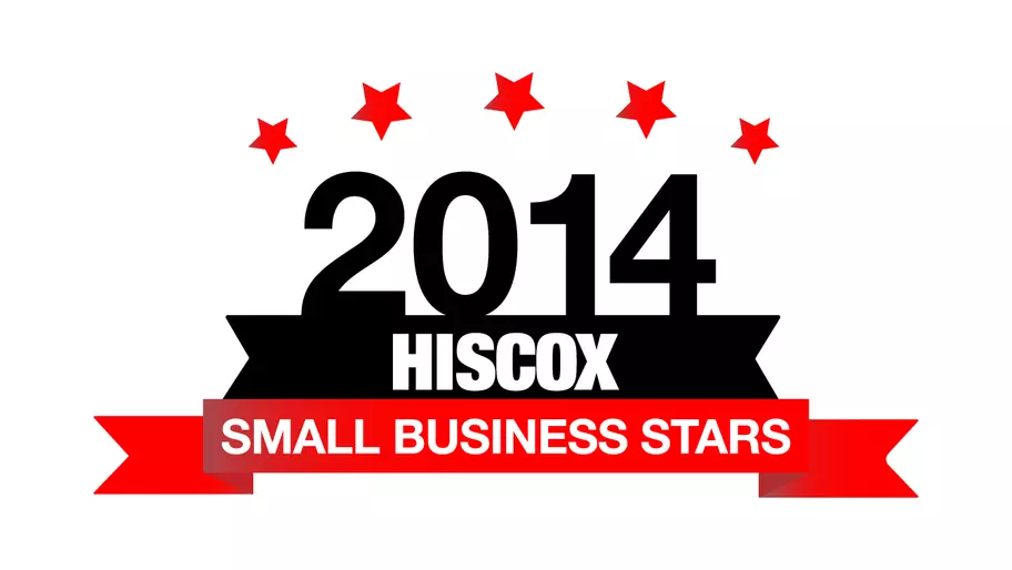 Banner with text "2014 Hiscox Small Business Stars"