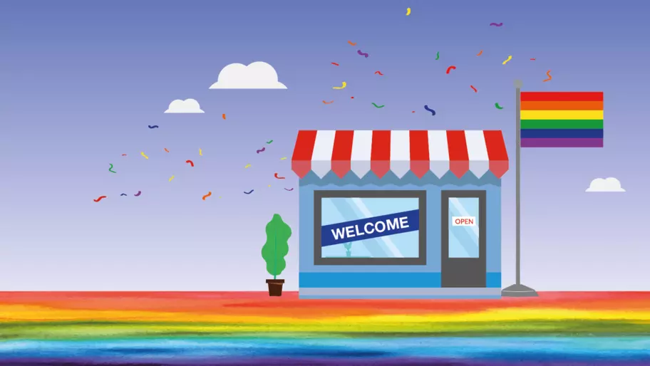 LGBT pride celebrating small business