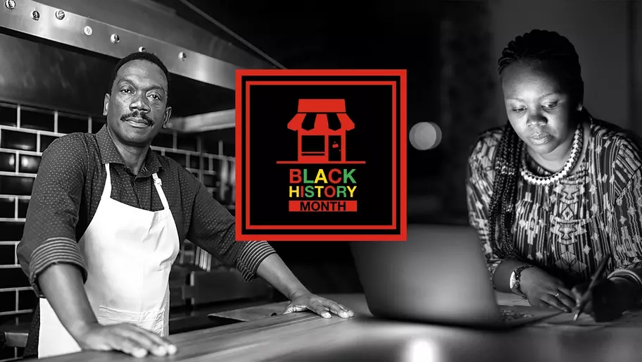 Black History Month. Black-owned businesses. Storefront and small business owners.