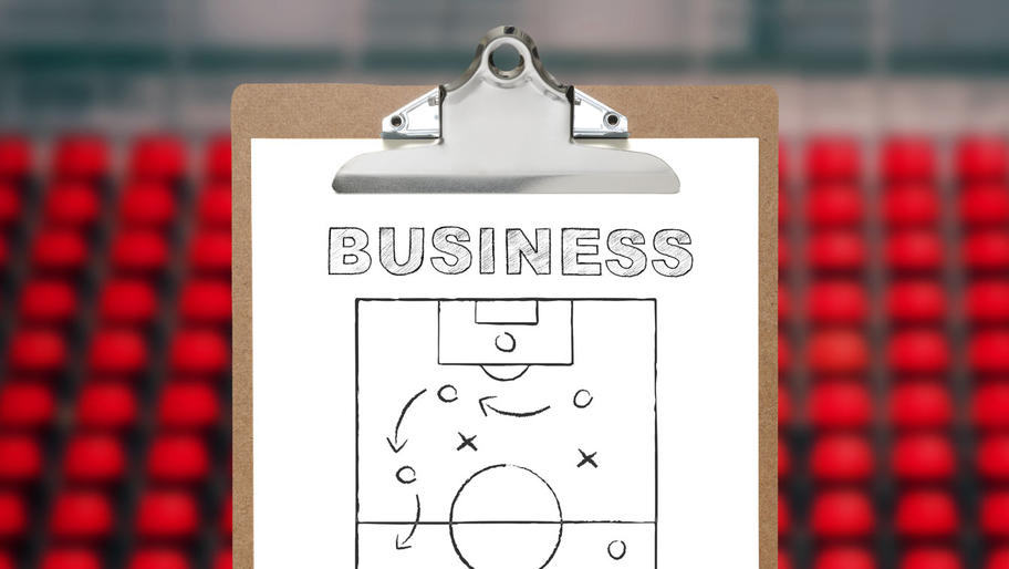 Business clipboard with soccer moves like Ted Lasso would plan