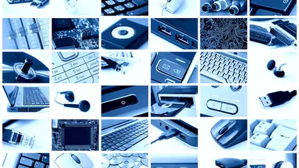 collage of images of high tech business icons 