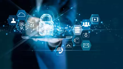 Floating blue light icons