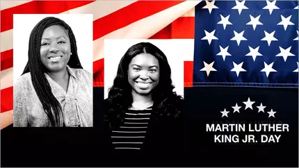 MLK Day. Martin Luther King Day. Hiscox Pan-African Employee Network. American flag.