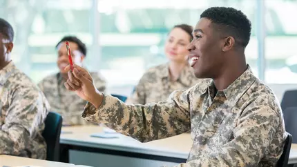 members of the military sitting in classroom eager to learn how to become entrepreneurs