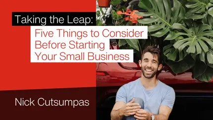 Farmer Nick sitting outdoors near plants and a car, representing planning and launching a new small business