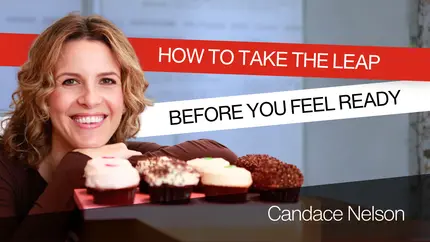 Small business bakery owner showcasing cupcakes with message about starting a business before feeling ready
