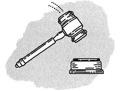 Hammer and gavel illustration